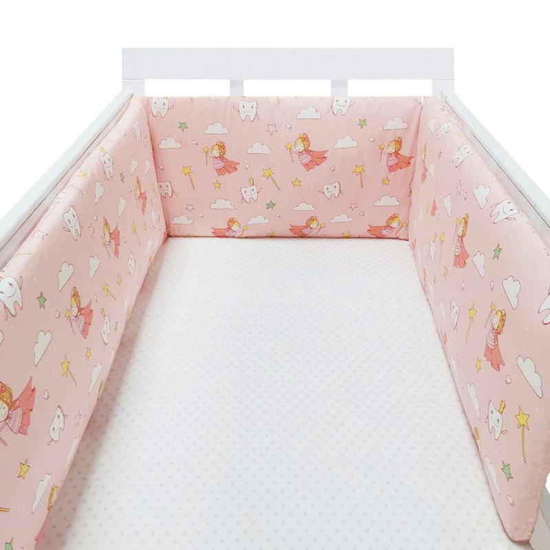Cotton Baby Anti-Collision Crib Bumper Pad - Removable & Washable, Anti-Pinch Design for Newborns