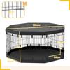Puppy Playpen, 76 cm High/approx. 2.5 m², 8 Panels, Floor Tarpaulin, Combi Roof Cover