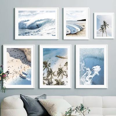 Sea Beach Bathing Place Boat Coconut Ocean Posters And Prints Canvas Painting Nordic Wall Art Pictures For Living Room Decor