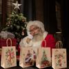 Christmas Santa Claus Snowflake Kraft Paper Handbag Marry Christmas Party Decor For Home