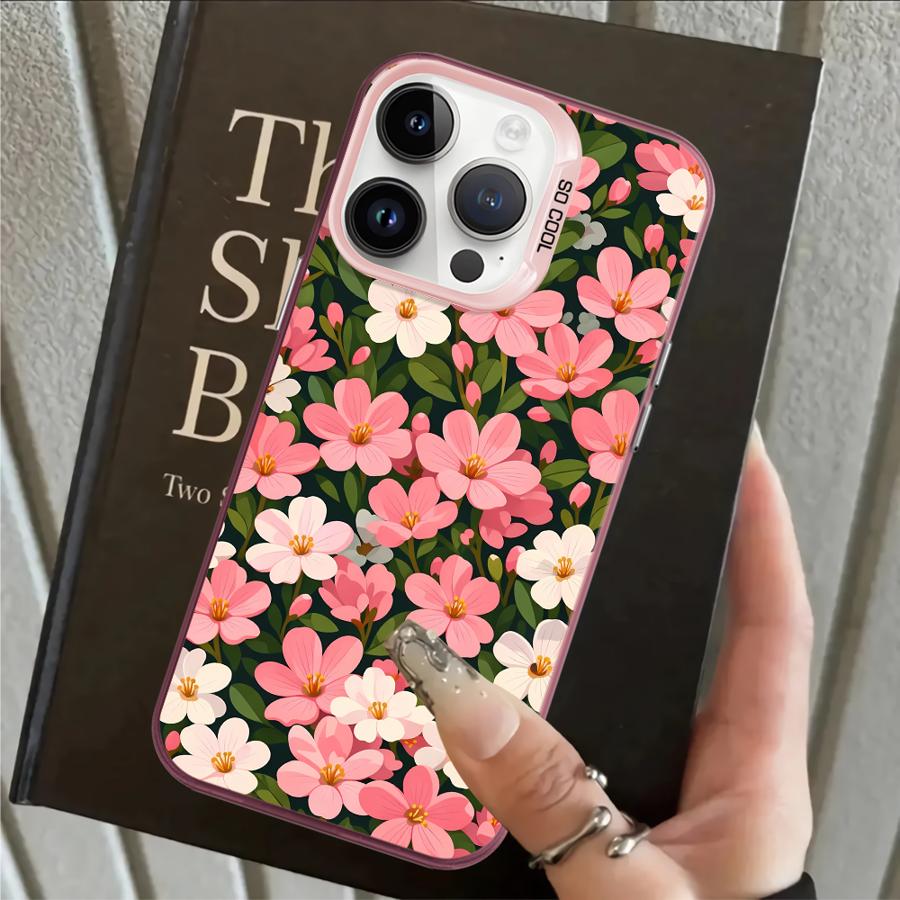 Case for iPhone 17 Pro Max 14 XS Air XR 16 15 Plus 13 Pro 12 11 Back Phone Cover Pink Flower Sea