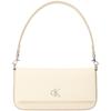 Elegant Niche Casual Commuter Style Metal Letter Baguette Bag Women Handbags Chalk-White 4K3161G-67U