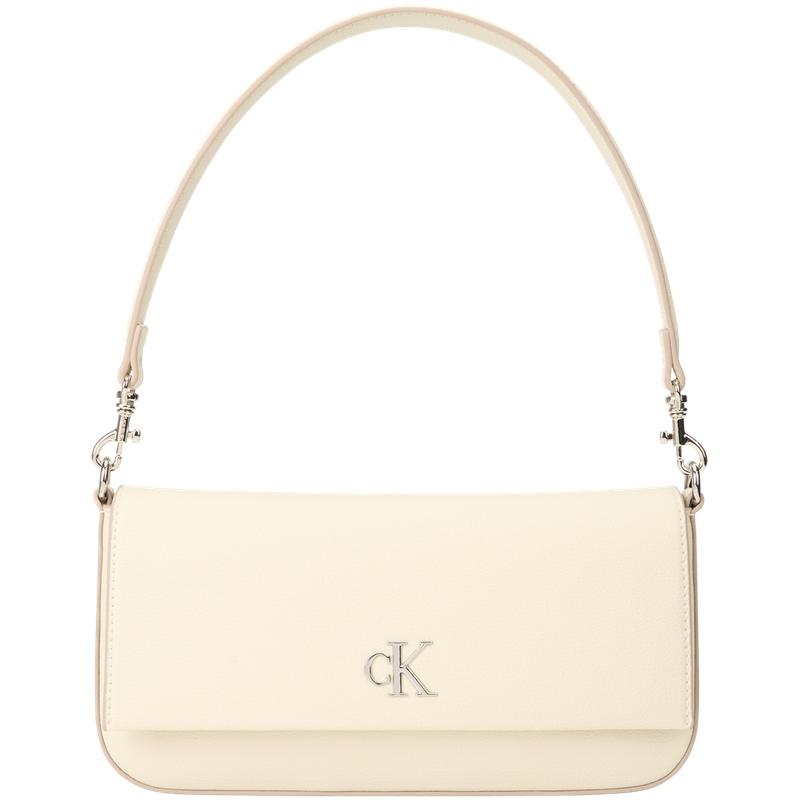 Calvin Klein Elegant Niche Casual Commuter Style Metal Letter Baguette Bag Women Handbags Chalk-White 4K3161G-67U Basic Set (Bag)