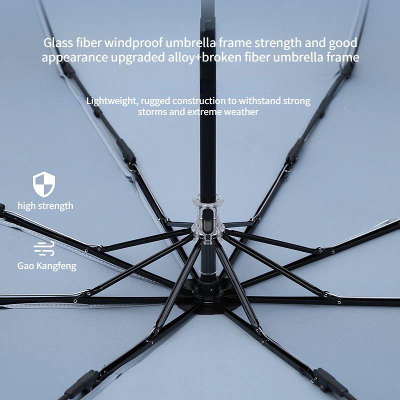 190T Simple Titanium Silver Adhesive Women's Sun Protection Umbrella UV Folding Sun and Rain Dual Use Sunshade Umbrella