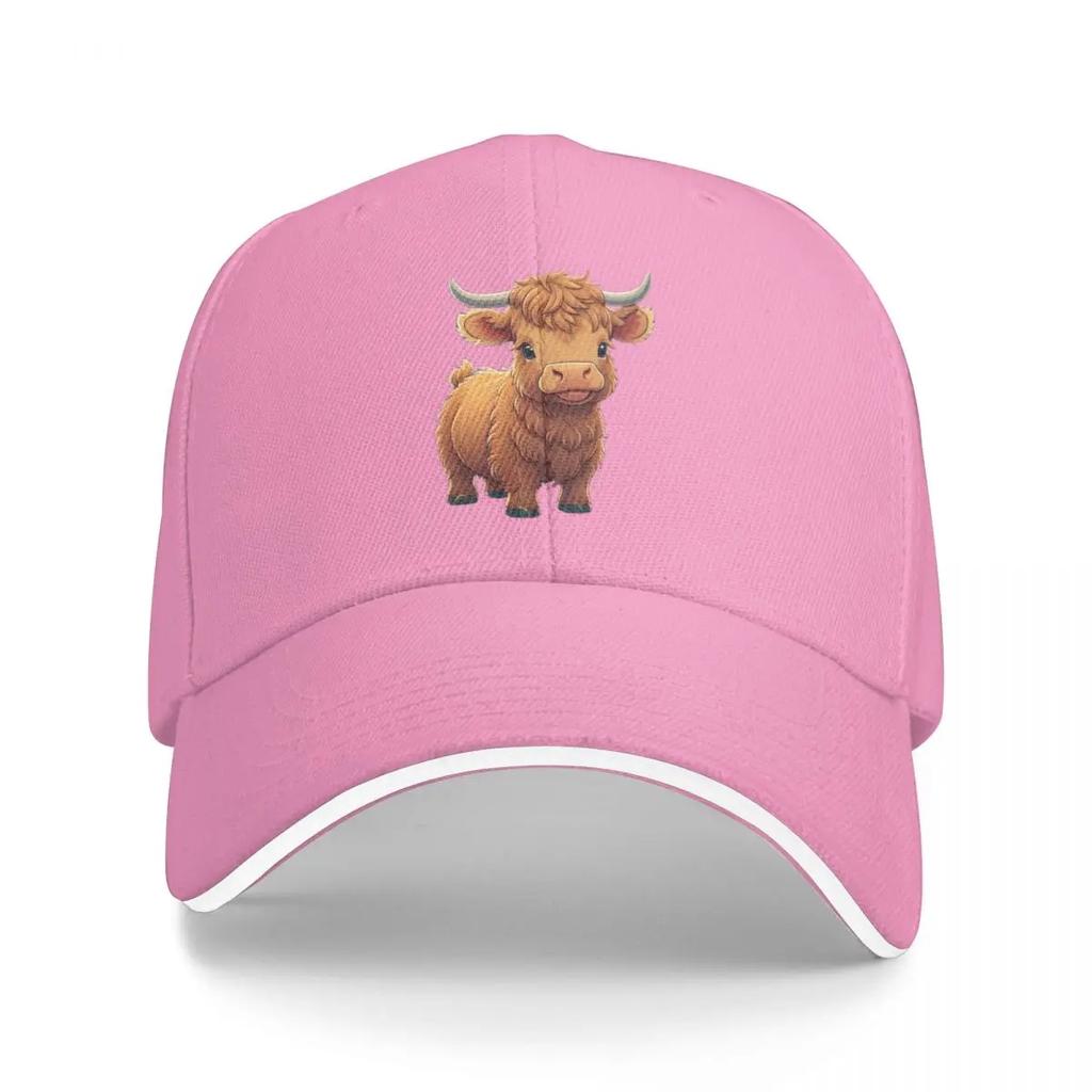 Baby Scottish Highland cow Baseball Cap Brand Man cap hiking hat Rugby Hats Woman Mens