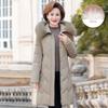 Down Jacket Women's New Winter Style Middle-aged and Elderly Mother's Wear Thickened Mid-length Fox Fur Collar Coat for Women