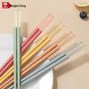 KOBACH 5-Pair Colorful Alloy Chopsticks Set