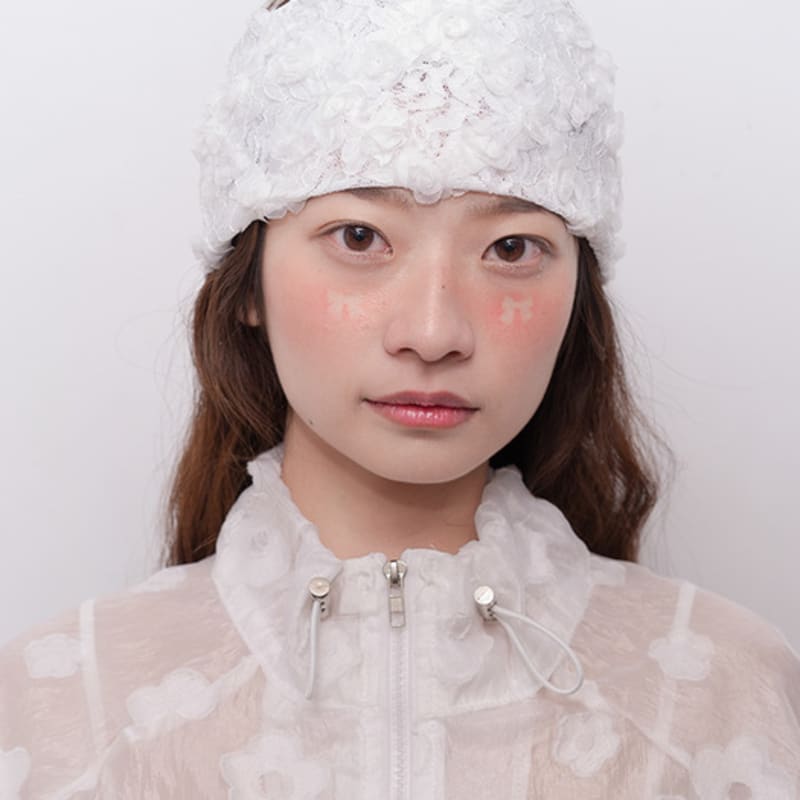 Poesiedame ROSE VEIL HEAD BAND IN WHITE