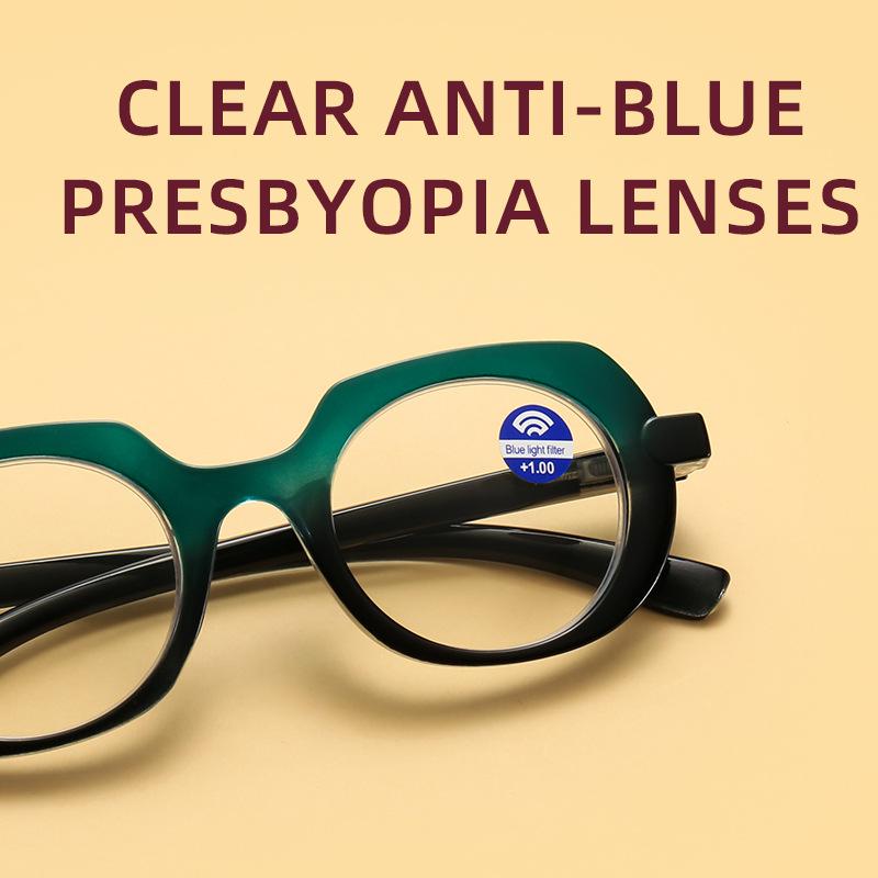 New Retro Reading Glasses Men High-End Oval Eyewear Personalized And Classic Anti Blue Light Ready-Made Prescription Eyeglass +1