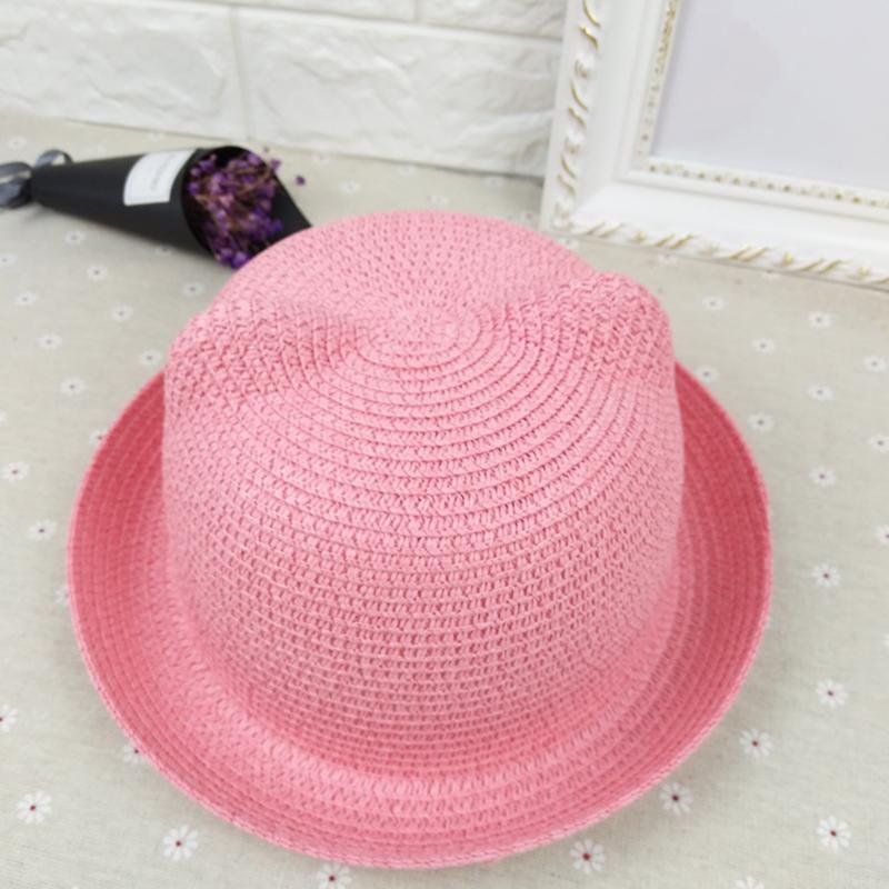 New Handmade Straw Hat 7-color Children's Straw Hat Summer Sandal Hat Outing Travel Men and Women Baby Cat Ear Sun Hat Gorro