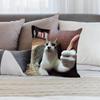 Humorous Thumbs-Up Cat Square Pillowcase Double-Sided Print For Bedroom Sofa Dormitory Office Home Party Decor
