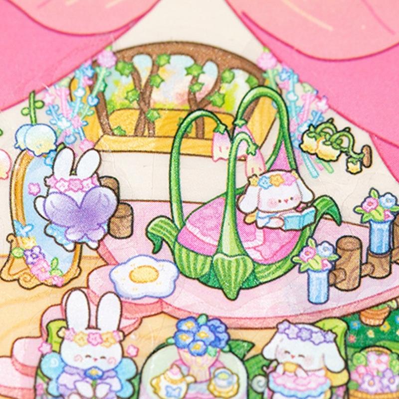 Fun 3D Miniature Scene Sticker Miniature Rainbow Land Chocolate Factory Sticker for Craft Scrapbooking Journal Notebook