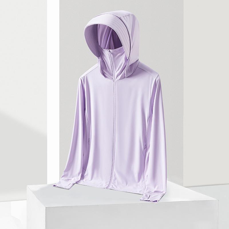 UPF50+ Ice Silk Sun Protection Clothing, Couple Style Anti-UV Hooded, Cooling & Breathable, Unisex Summer Sunscreen Wear.