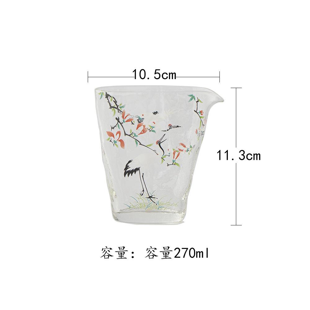 

270ml Hammered Texture Heat-resistant Glass Tea Pitcher Divide Tea Cha Hai Dispenser Justice Cup Fair Mug Tea Services Supplies