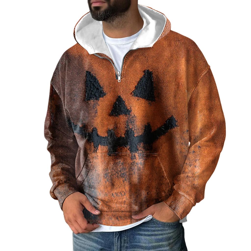 Men Zipper With Pockets  Vintage Hoodies Casual Sweatshirts Lightweight