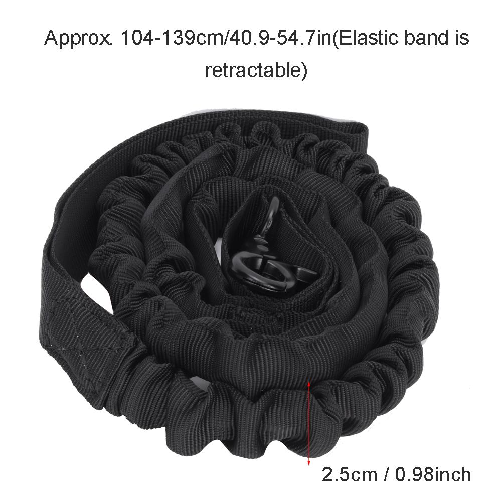 Taktyczny nylonowy treningowy elastyczny smycz dla psa do chodzenia, kempingu czarny