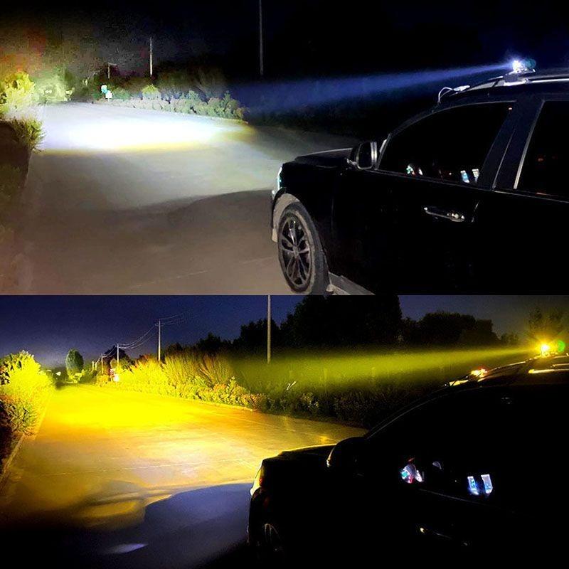 2Pcs 12W Motorcycle Spotlights  Waterproof Driving Lamp Dual Colour Fog Spot Light for Motorcycle Truck ATV