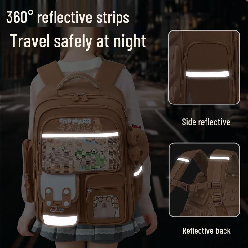 Leichter Schultaschen-Rucksack für Kinder mit Capybara-Motiv