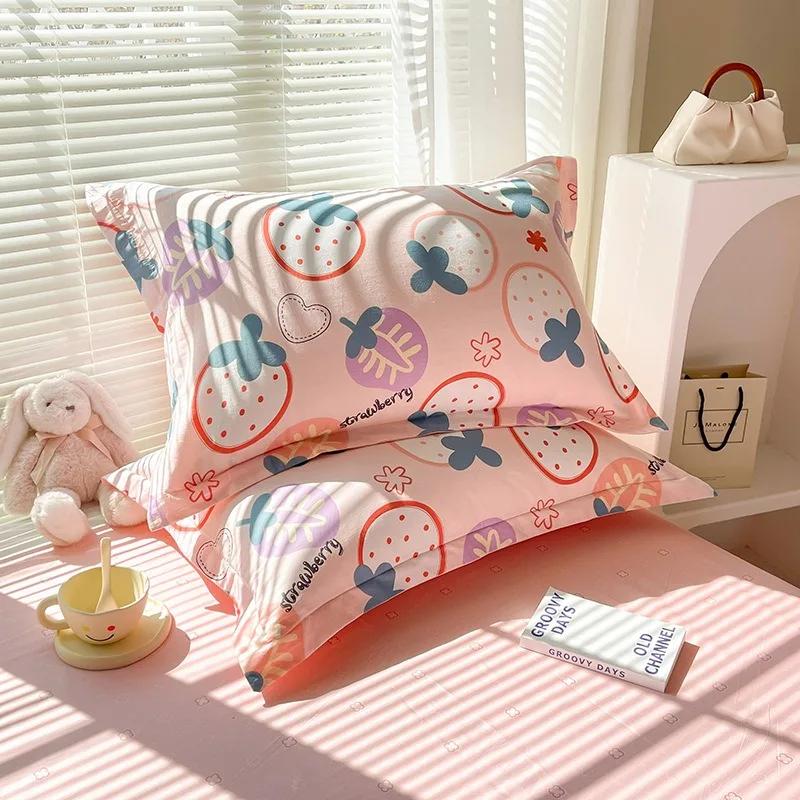 100%Cotton Pillowcases Pair Pack Cotton Pillowcases for Home Use 48x74cm Pillow Case Skin-friendly Comfortable 2pcs pillowcases