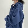 Kvinner Zip Up Sweaters Høst Ensfarget hettegenser Kåper Dame Uformelle Langermede hettegensere