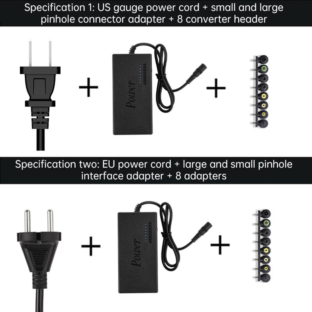 Universal Laptop Power Adapter EU/US-Plug AC 100-240V to DC 12-24V 96W Adjustable Portable Charger for Dell Toshiba Asus Laptops
