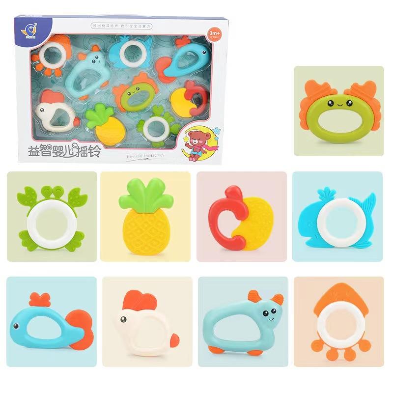 Hand Rattle 1 Year Old Baby Early Education 3 Newborn Baby Gift Box Toys 6 Boys And Girls 5 Grip Puzzle 0-12 Months