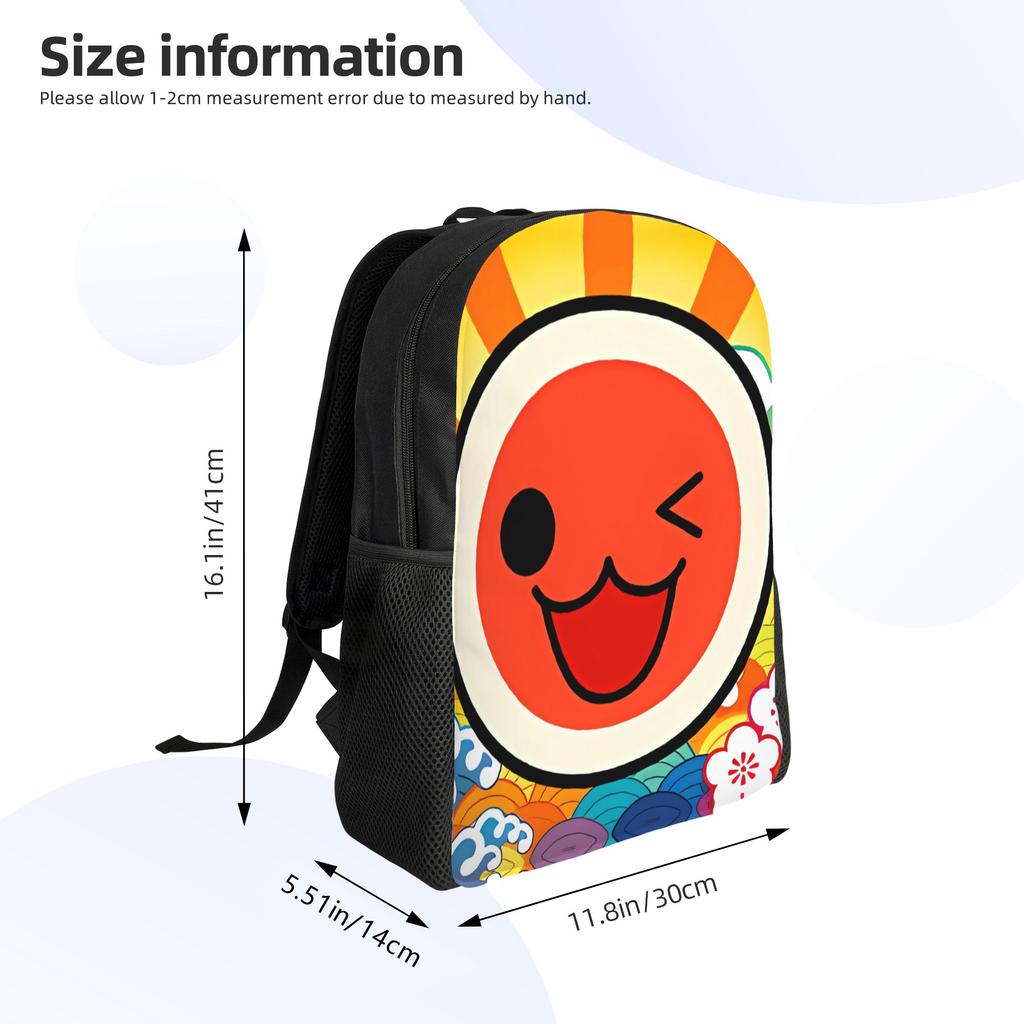Taiko No Tatsujin Backpack Pretty Backpacks Female Outdoor Durable High School Bags High Quality Rucksack