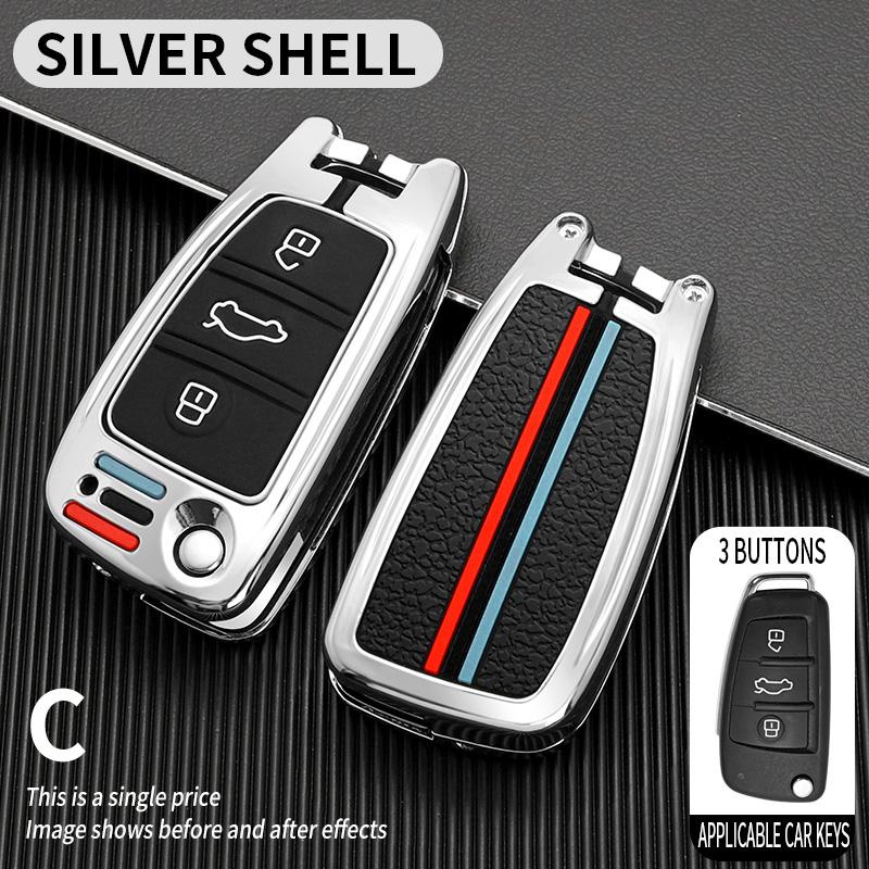 3 Buttons Zinc Alloy Car Key Case Cover Shell Fob for A1 A3 A4 8P 8L 8V A5 B6 B7 A6 A7 C5 C6 Q3 Q5 Q7 4F S3 S4 S6 RS3 TT
