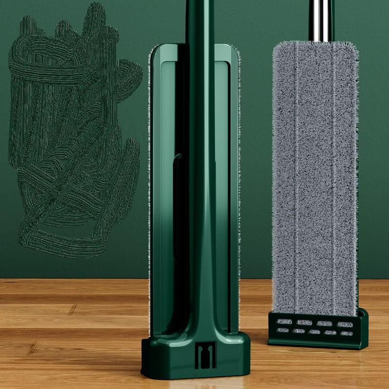 

Швабра Выдвижная бытовая уборка, не требующая стирки, швабра с автоматическим отжимом, плоская швабра для ручной стирки 32 cm with 1 cloth зелёный