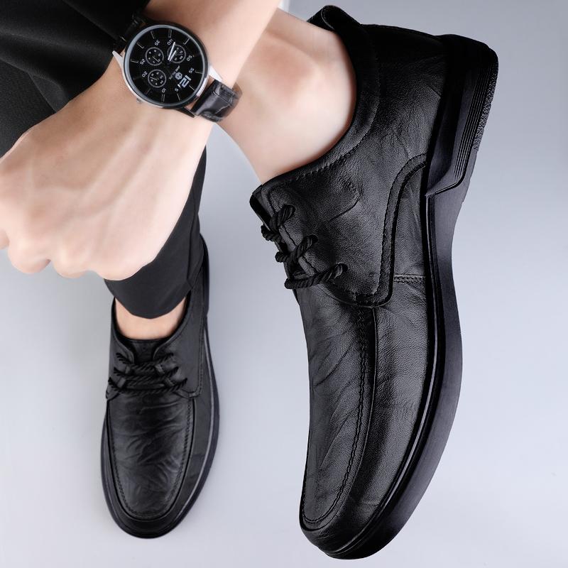 Luxury Brand Lace-up Leather Loafers Business Formal Men's Shoes Thick-soled Comfortable Soft-soled Casual Shoes High-quality