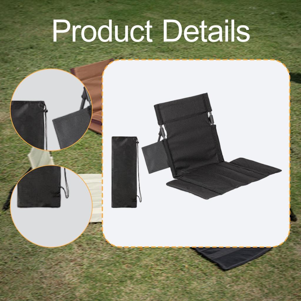 Outdoor Camping Backrest Floor Chair with Carry Bag Camp Foldable Chairs Pad,
