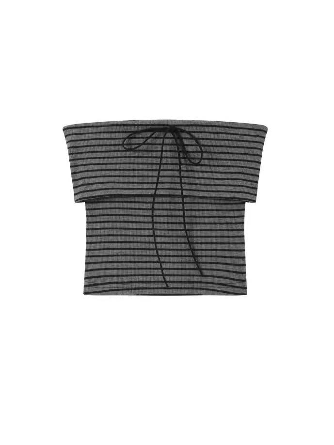

New Women s Strapless Top & Striped Micro-Flare Pants with Designer Hoodie Small