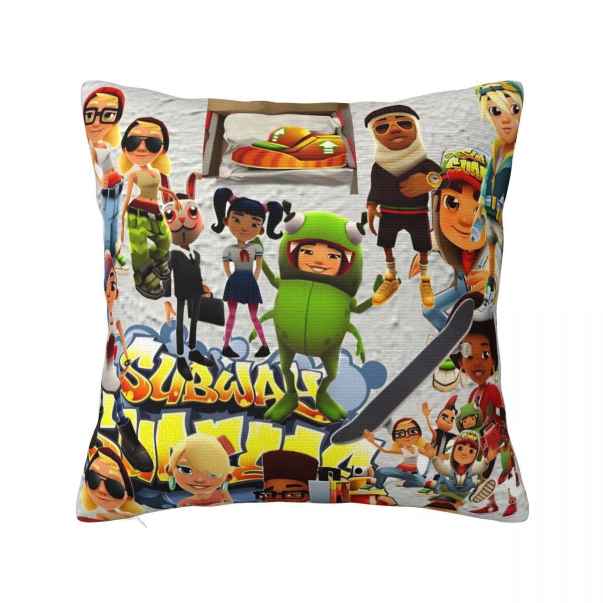 

Subway Surfers Game Jake Pillow Cover Soft Pillow Case Cushion Cover Retro Trendy Pillowcases For Wedding Party Home Decor 12x12Inch
