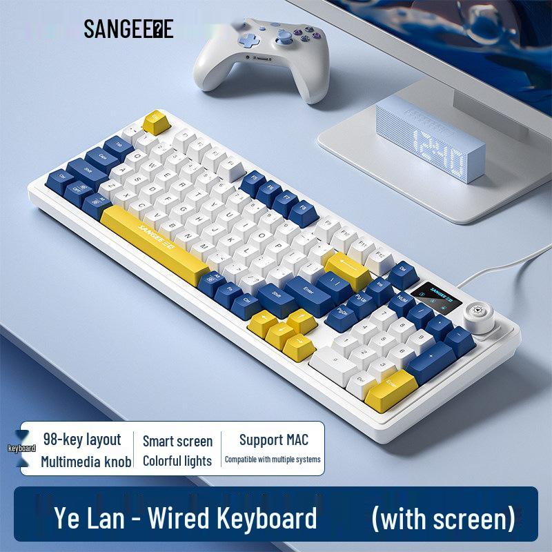 Three Giants Wired Gaming Keyboard & Mouse Set - Mechanical Feel, High Aesthetic Value for Esports, Laptop, & Office Use