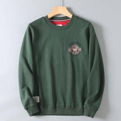 Hk Trendy Brand! Spring and Autumn Knitted Terry Cotton Letter-Print Pullover Sweatshirt for Men, Loose Casual Couple's Sports Jacket