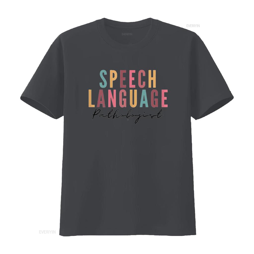 Speech Therapy Language Pathologist SLP Crew School T Shirt vintage Washed homme Soft designer clothes Unisex Casual Breathable