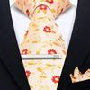 Men's Retro Floral Tie, Pocket Square & Tie Clip Set for Weddings