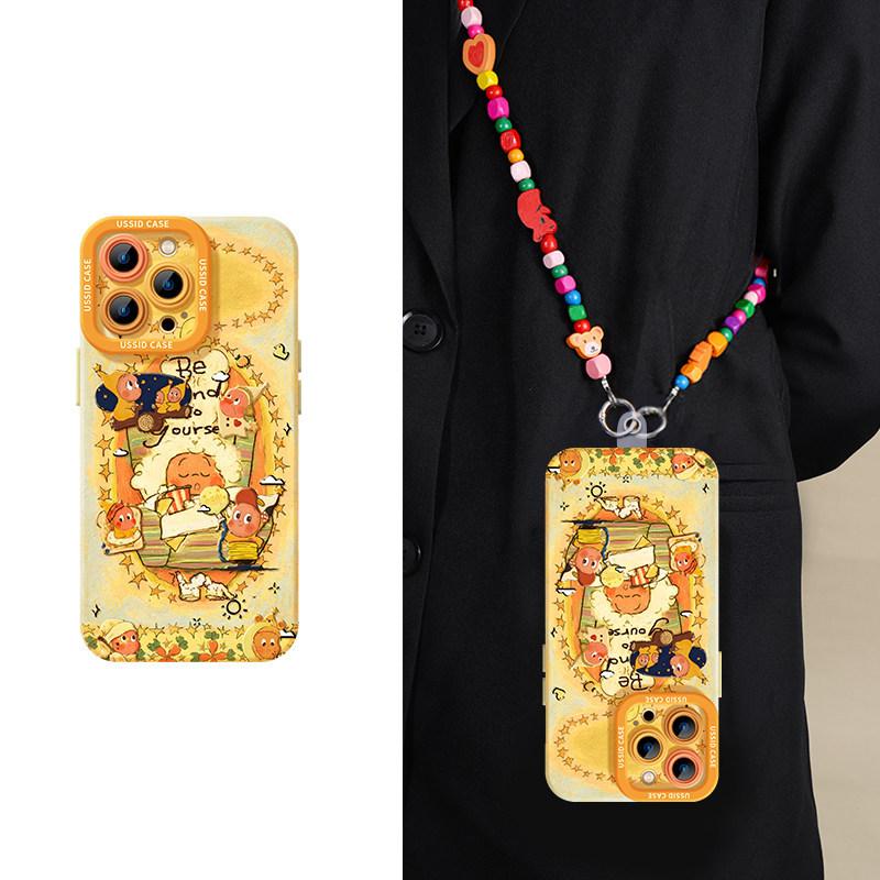Doll mobile phone case for iPhone17 lanyard 16promax cartoon 15 silicone 14 cute 13 apple 12 sets