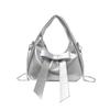 Textured Bow Bag Women's Spring Trend Women's Shoulder Messenger Bag Foreign Style Portable Small Square Bag