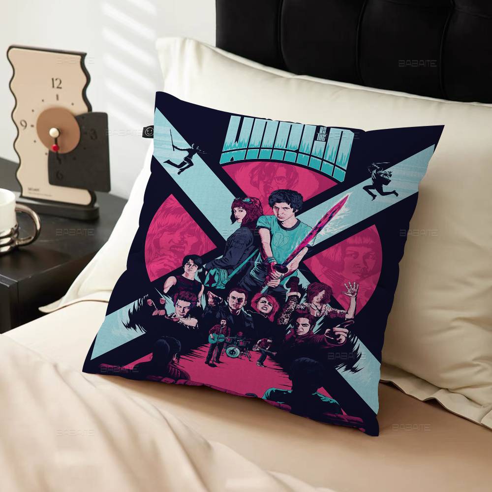 Vintage Movie Scott Pilgrim Vs The World Cushion Cover Car Throw Pillow Case For Sofa Car Christmas Gift 40X40Cm 45X45Cm