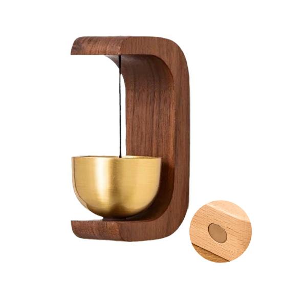 Jijijing Entry Doorbell, Magnetic Hanging Bell, Solid Wood Metal Wind Chime, Crisp Sound Door Chime for Home Shop Studio Doors Decoration
