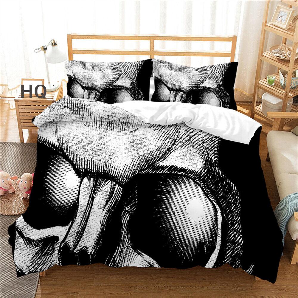 Skull Printing Duvet Cover Teens Bedroom Set Fashion Bedding Set Comforter Cover