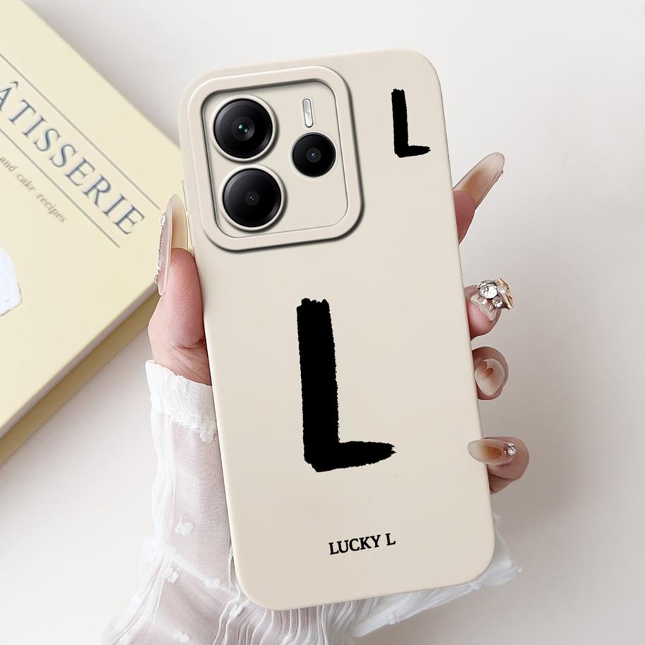 For Xiaomi Redmi Note 14 2025 Case Global Cover Cute Letters Soft Silicone Phone Cases For Redmi Note 14 Europe Note14 5G Fundas
