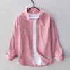 Frühlings-Pinke Hemden für Herren Herbst Lässig Schmal Geschnitten Oxford Langarmhemd Herren Vintage Button-Down-Hemd Kleidung