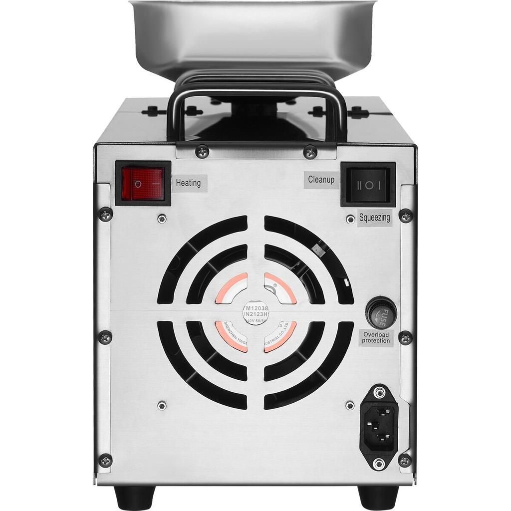Electric Oil Press Machine, 850W Stainless Steel Oil Extractor Machine, 0-300℃ / 32 - 572 ℉ Adjustable Temperature, Hot Press Oil Expeller for