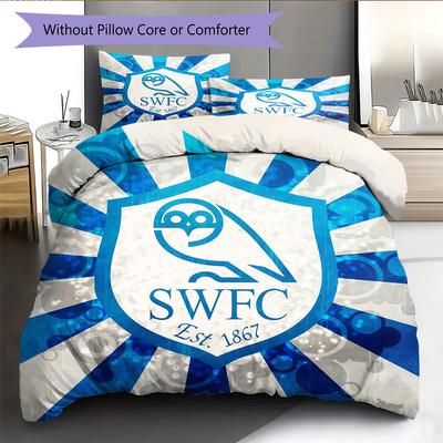 Sheffield Wednesday Pattern Bedding Quilt Set Home Decoration Gift (1 * Duvet Cover + 2 * Pillowcase Without Core)