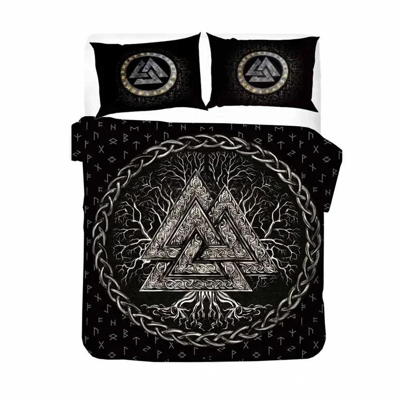 Viking Duvet Cover Collection Mjollnir Bedding Collection Scandinavian Folklore Motifs Northern Germanic Culture Comforter Cover Pillowcases