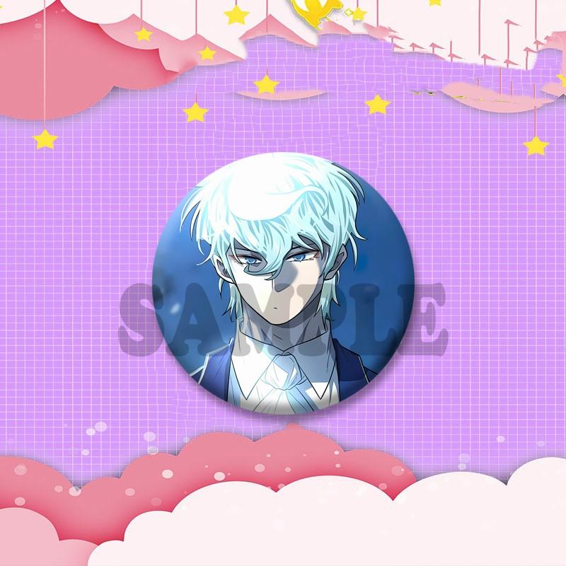 Korean BL Manhwa The Greatest Estate Designer Badges Cartoon Figure Button Brooch Round Lapel Pins Bag Hat Decor Friends Gifts