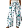 Womens Summer Print Casual Loose Pants Plus Size Loose Beach Pants