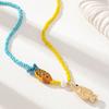Ethnic Style Conch Fish Pendant Necklace Flower Ocean Series Necklace Nylon Rope Necklace  Women